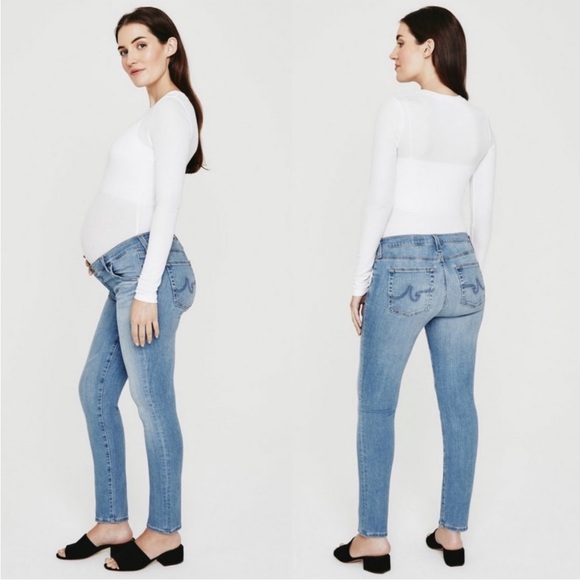 Ag Adriano Goldschmied Denim - AG Maternity Prima Ankle Cigarette Leg Jeans Light Wash 27